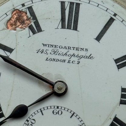 Winegartens Railway Regulator Cortebert Cal 534 Screw Case Pocket Watch Running