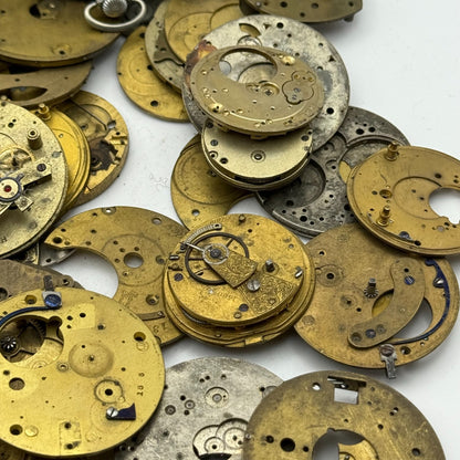 Large Bundle Of Antique Partial Pocket Watch Movements Joblot PARTS REPAIR SPARE