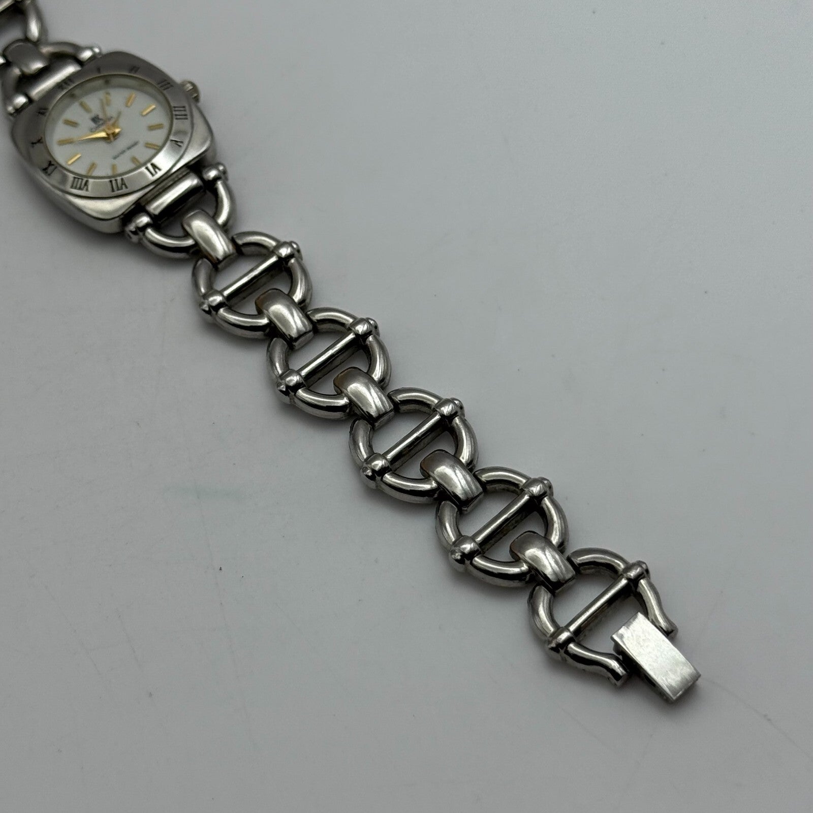 22mm Working Ladies Colleiten Silver Tone Panel Bracelet Quartz Watch 7.2 Inches