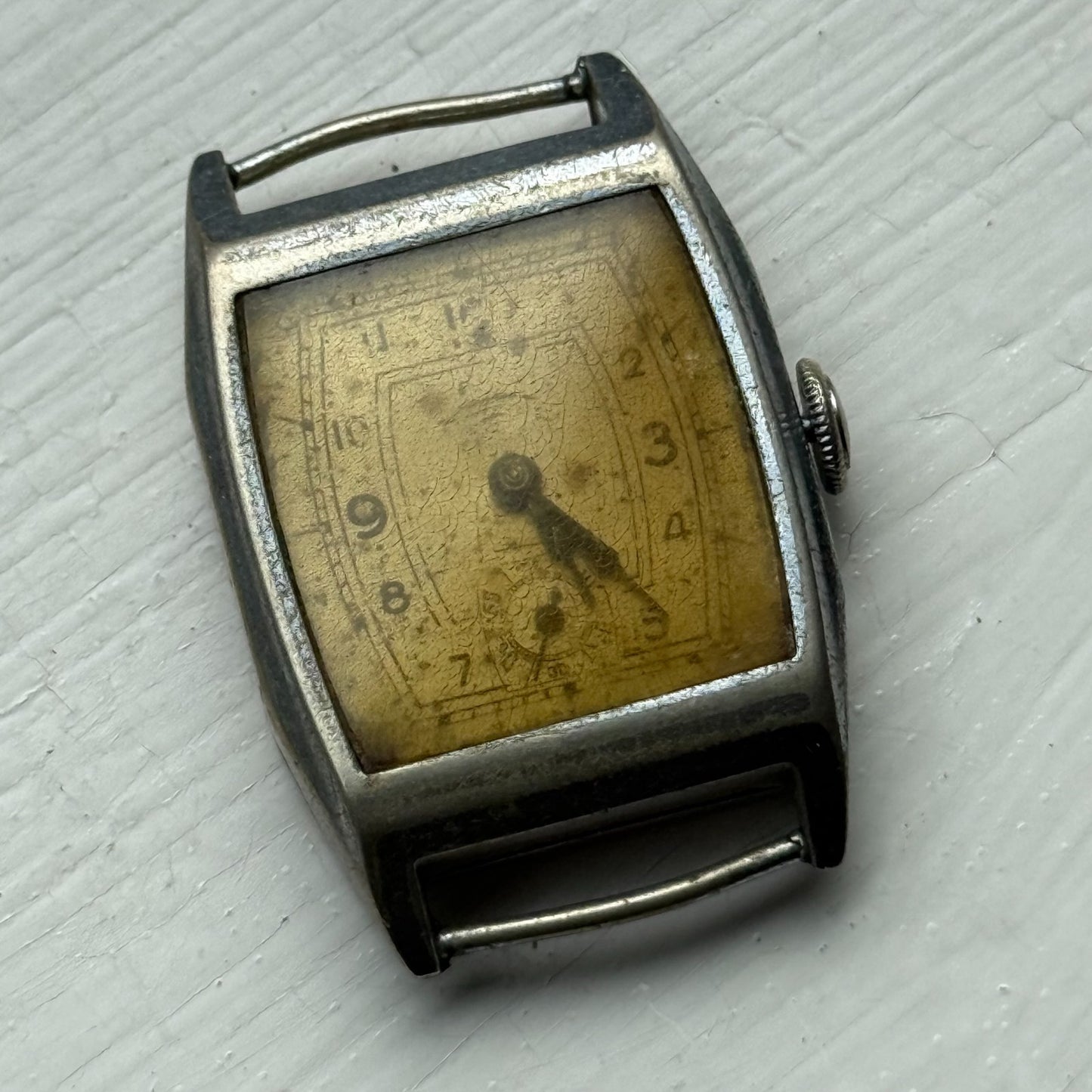 25mm Vintage Tank Style 15 Jewels Swiss Manual Wind Watch PARTS REPAIR