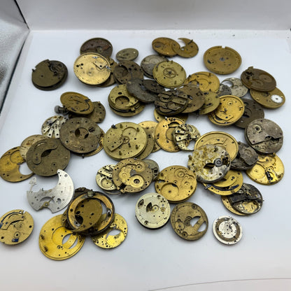 Large Bundle Of Antique Partial Pocket Watch Movements Joblot PARTS REPAIR SPARE