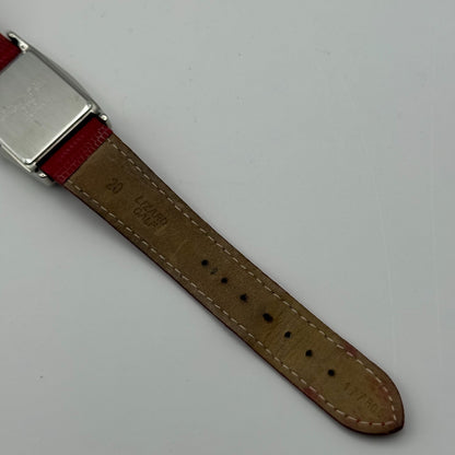 Armitron Now Ladies Quartz Watch Black Dial Red Leather Strap Japan Working 27mm