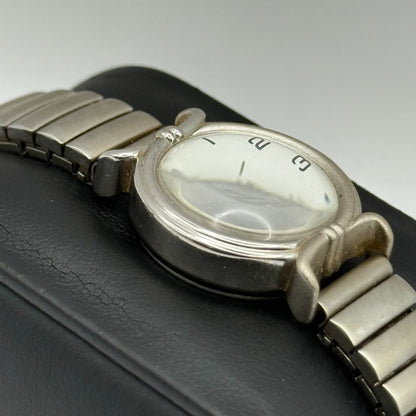 Genious Ladies Quartz Watch Silver Tone Expandable Band Japan Steel Working 24mm