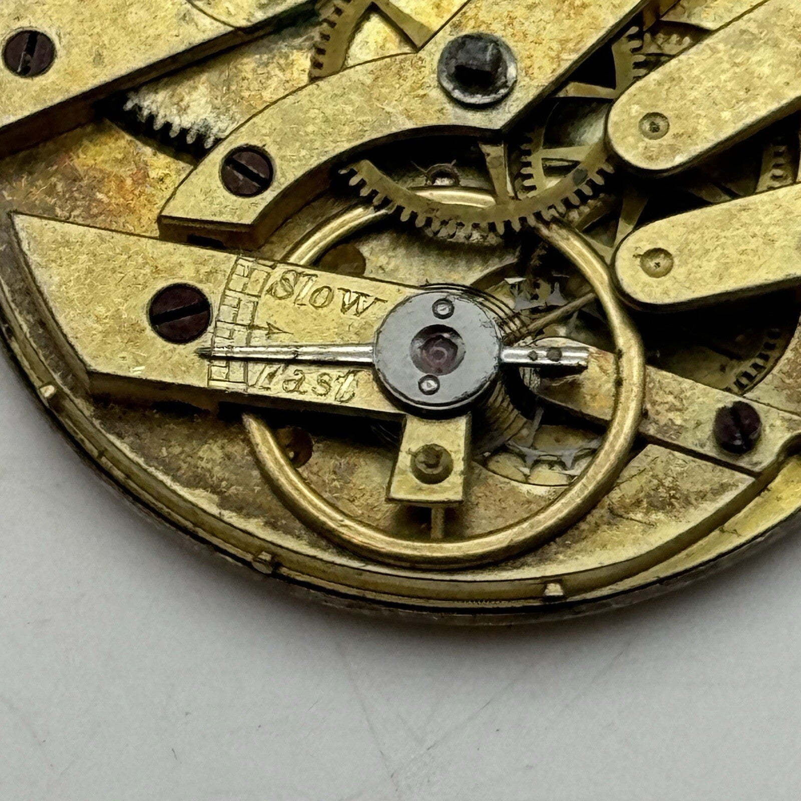 36.7mm Stauffer C X De Fonds Beautiful Dial Cylinder Watch Movement FOR PARTS