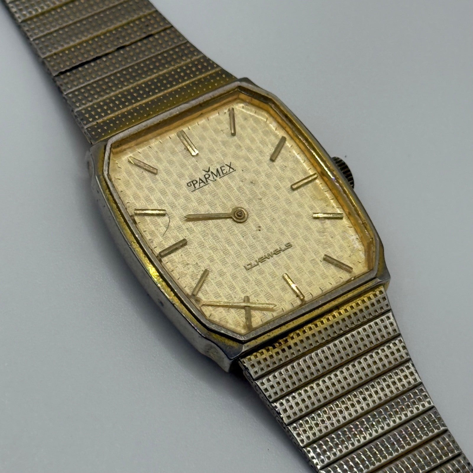 27mm Vintage Parma 17 Jewels Gold Plated Manual Wind Watch FOR PARTS / REPAIR