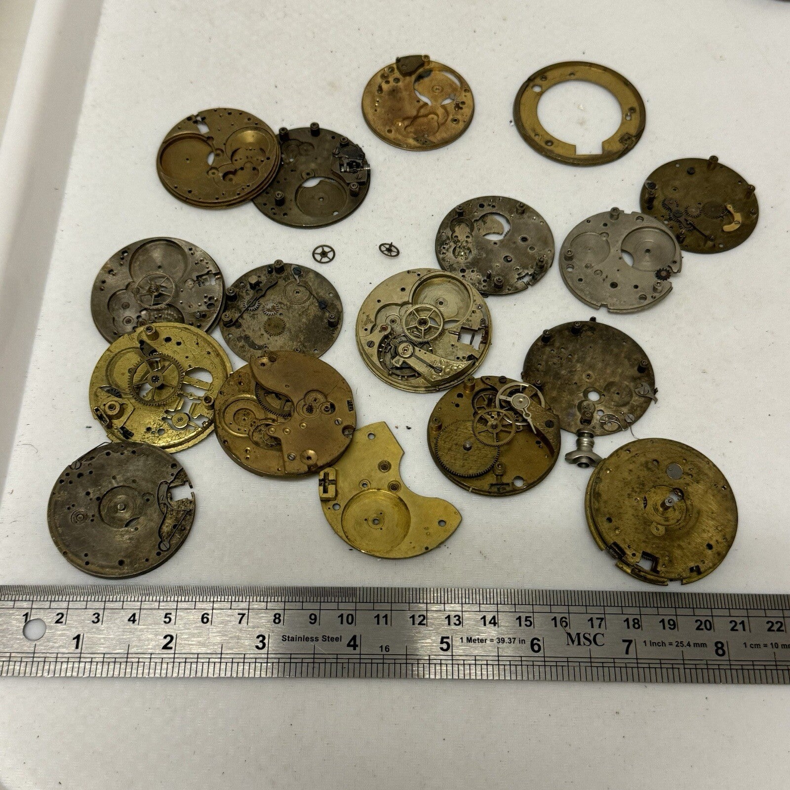 Bundle Antique Partial Pocket Watch Movements Parts Repair Watchmakers Job Lot