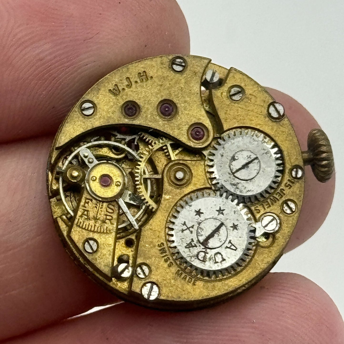23.6mm Audax W.J.H. ETA 15 Jewels Balance Ok Manual Wind Watch Movement PARTS