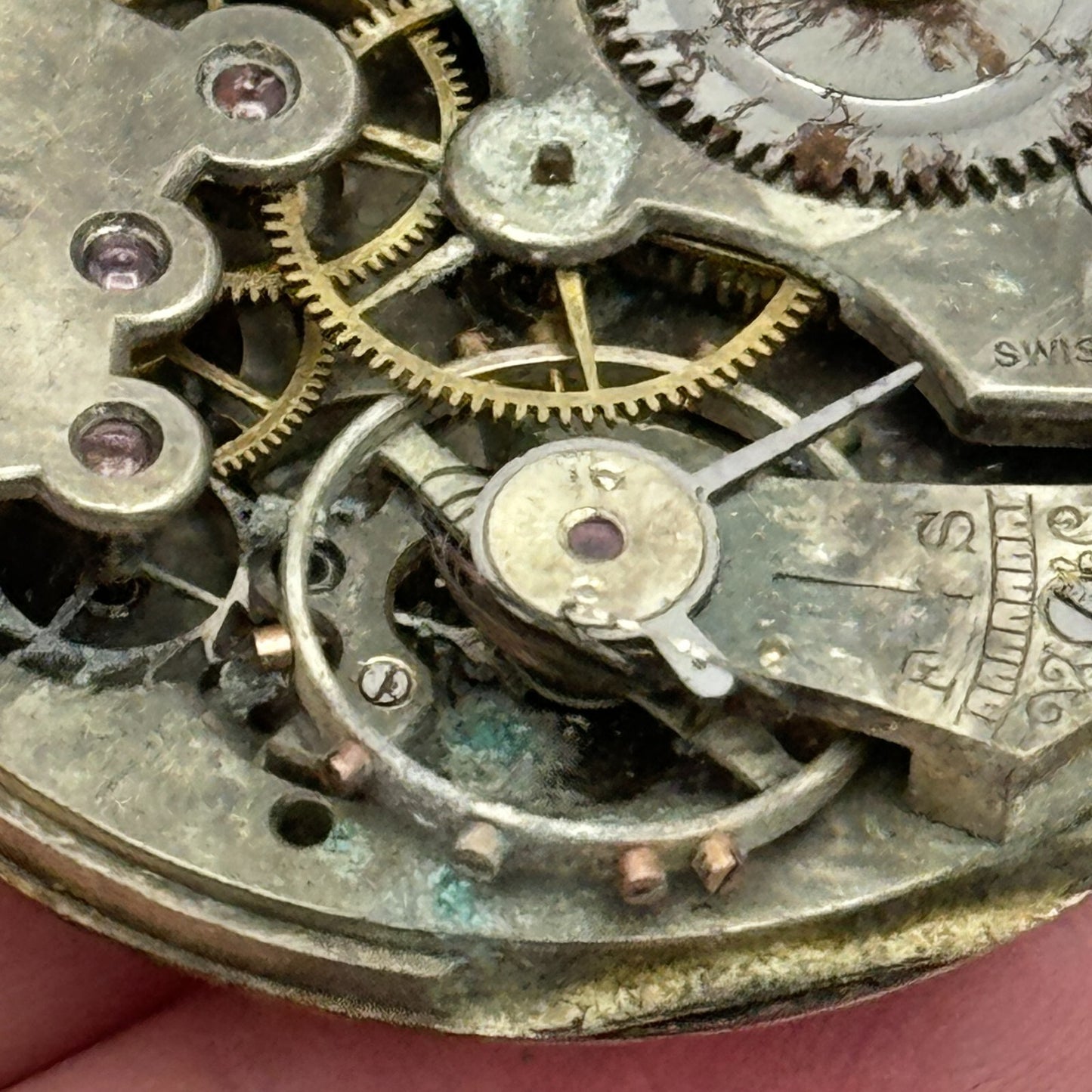 42.3mm J Hewitt Coventry Unique Swiss Made Hunter Pocket Watch Movement PARTS