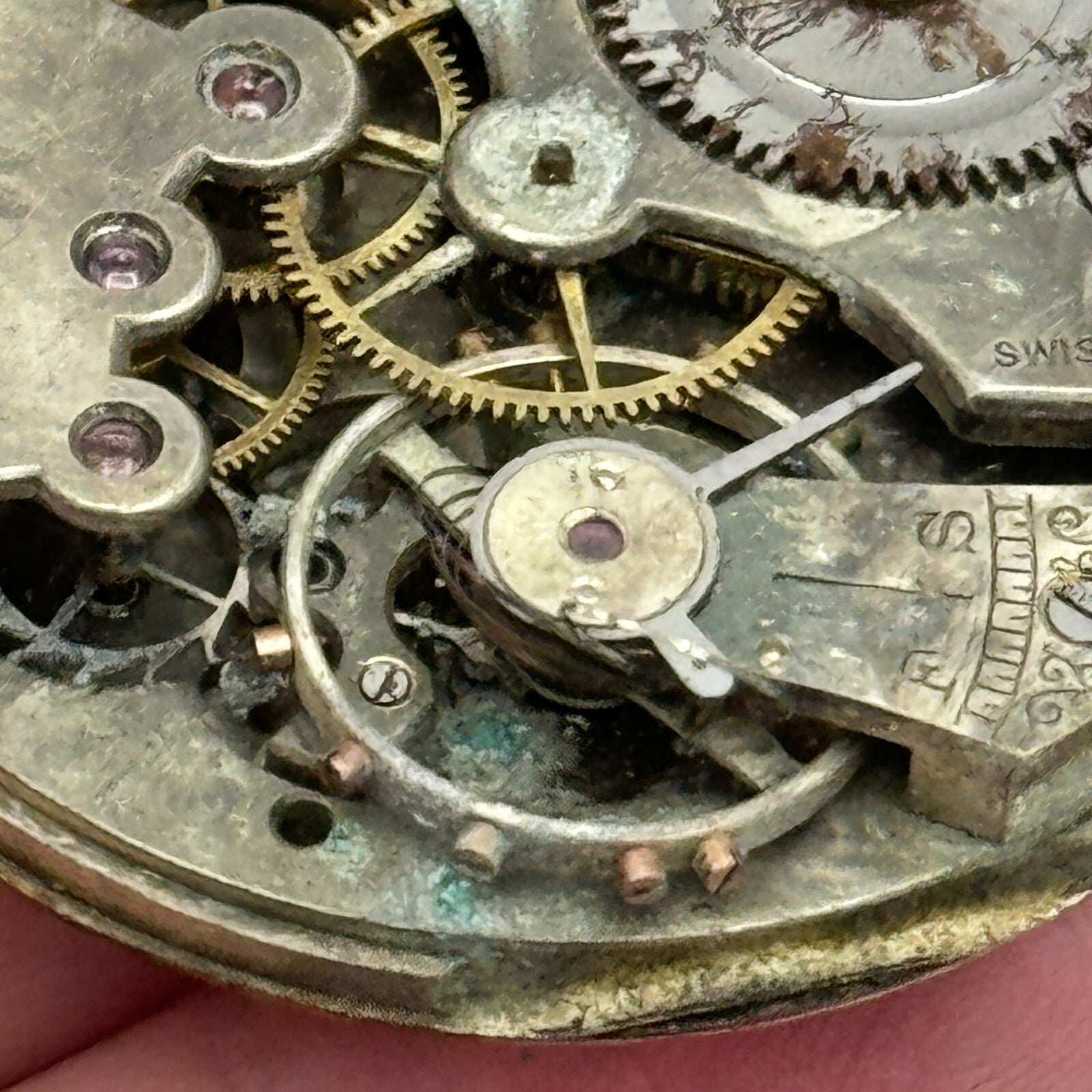 42.3mm J Hewitt Coventry Unique Swiss Made Hunter Pocket Watch Movement PARTS