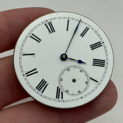 42.7mm Antique Key Wound Balance Intact Pocket Watch Movement Dial Hands PARTS