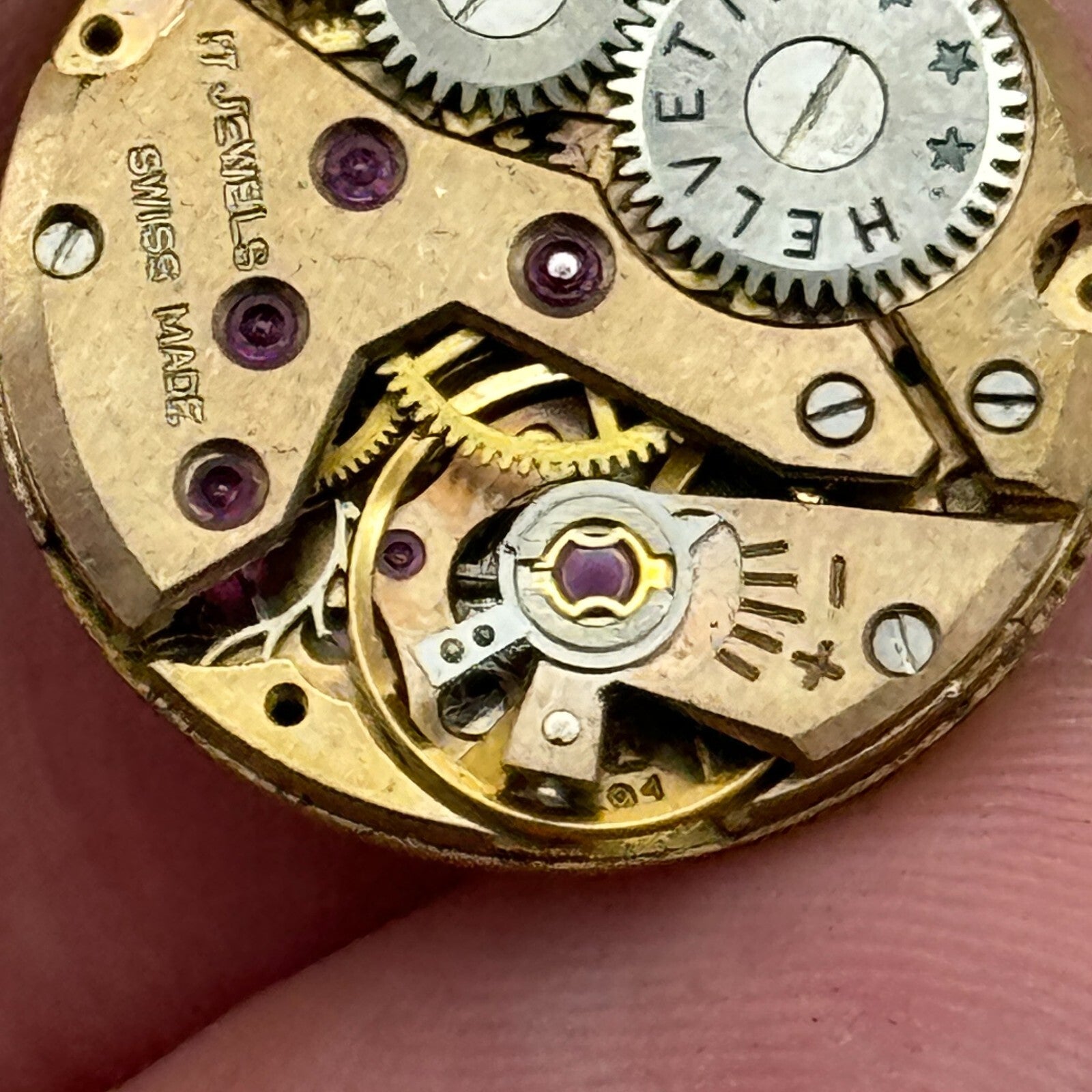 19.6mm Helvetia Cal 91 Balance Ok Watch Movement Swiss Vintage PARTS SPARES