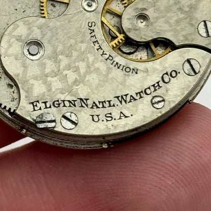 Antique 0S Elgin Grade 222 Model 1 American Pocket Watch Movement PARTS REPAIR