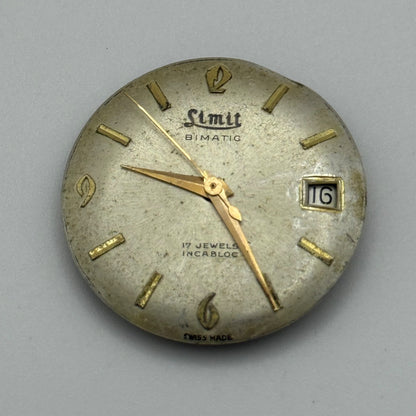 Limit AS 1702/03 Watch Movement Manual Wind Vintage Date Swiss Parts Repair 26mm