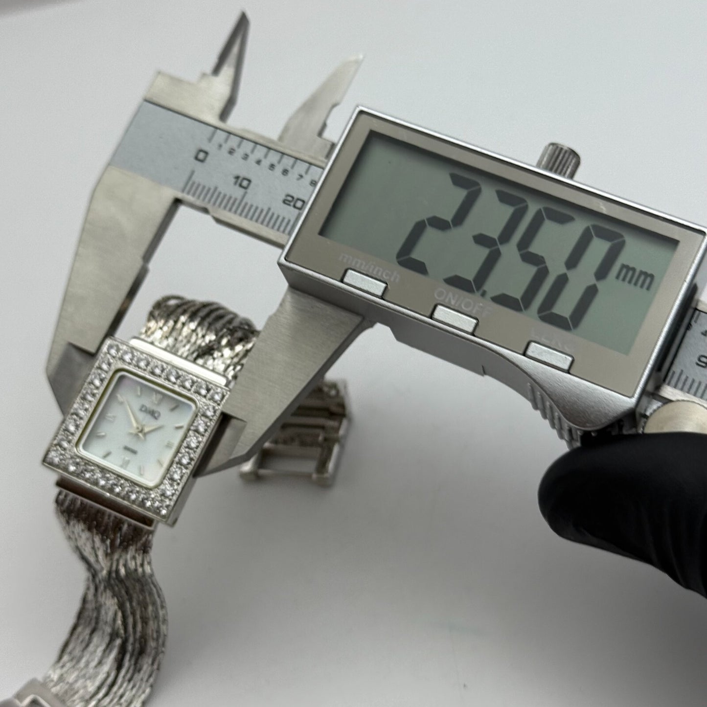 23mm Working Ladies DMQ Jewelled DQCZ Silver Tone Quartz Watch 6 Inches