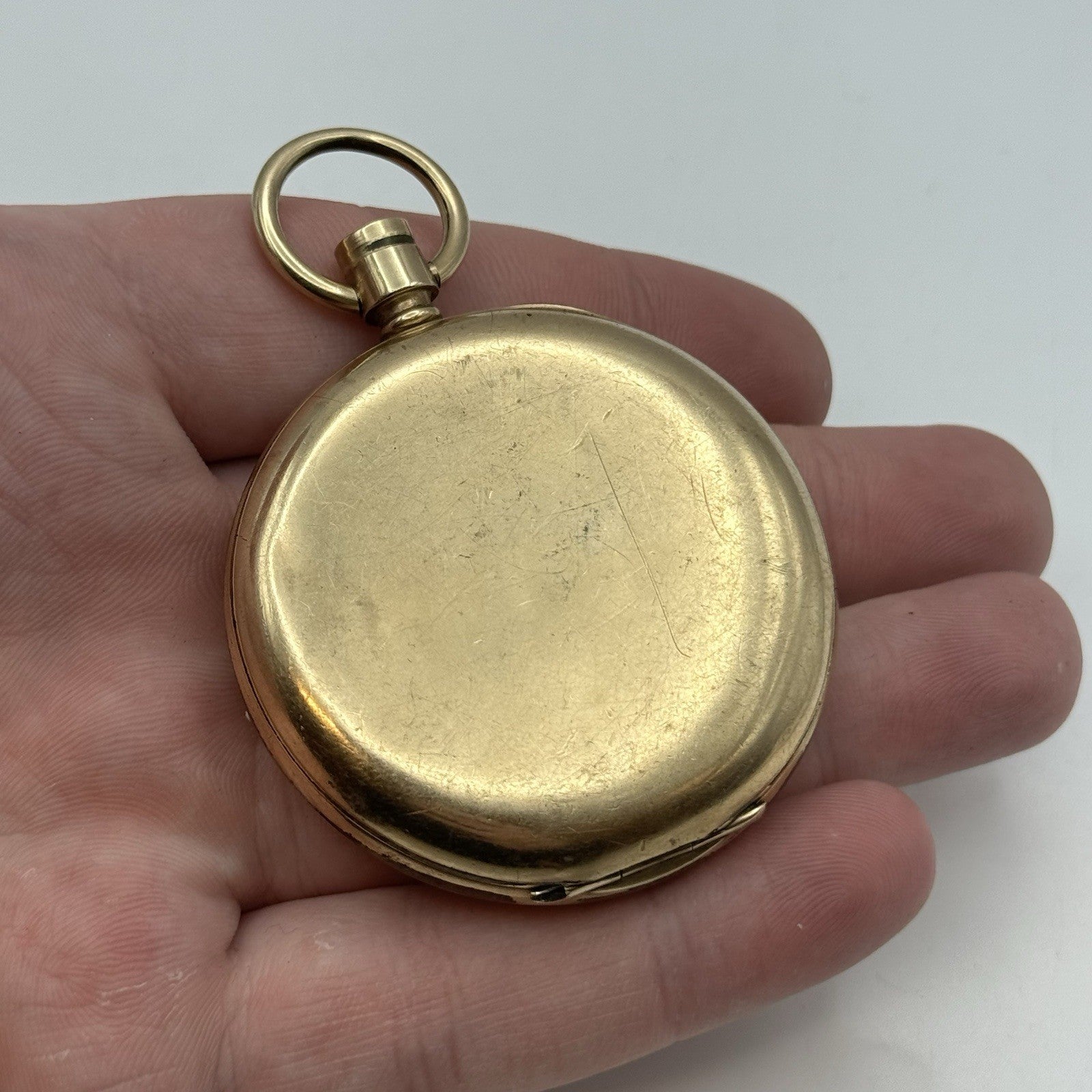 16S Waltham Bond St Model 1888 10ct Gold Plate Open Face Pocket Watch TO RESTORE