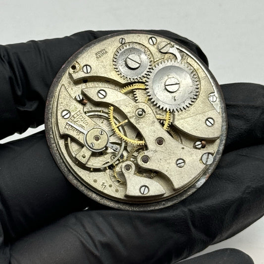 43.7mm Military Style Dial Top Wind Pocket Watch Movement FOR PARTS