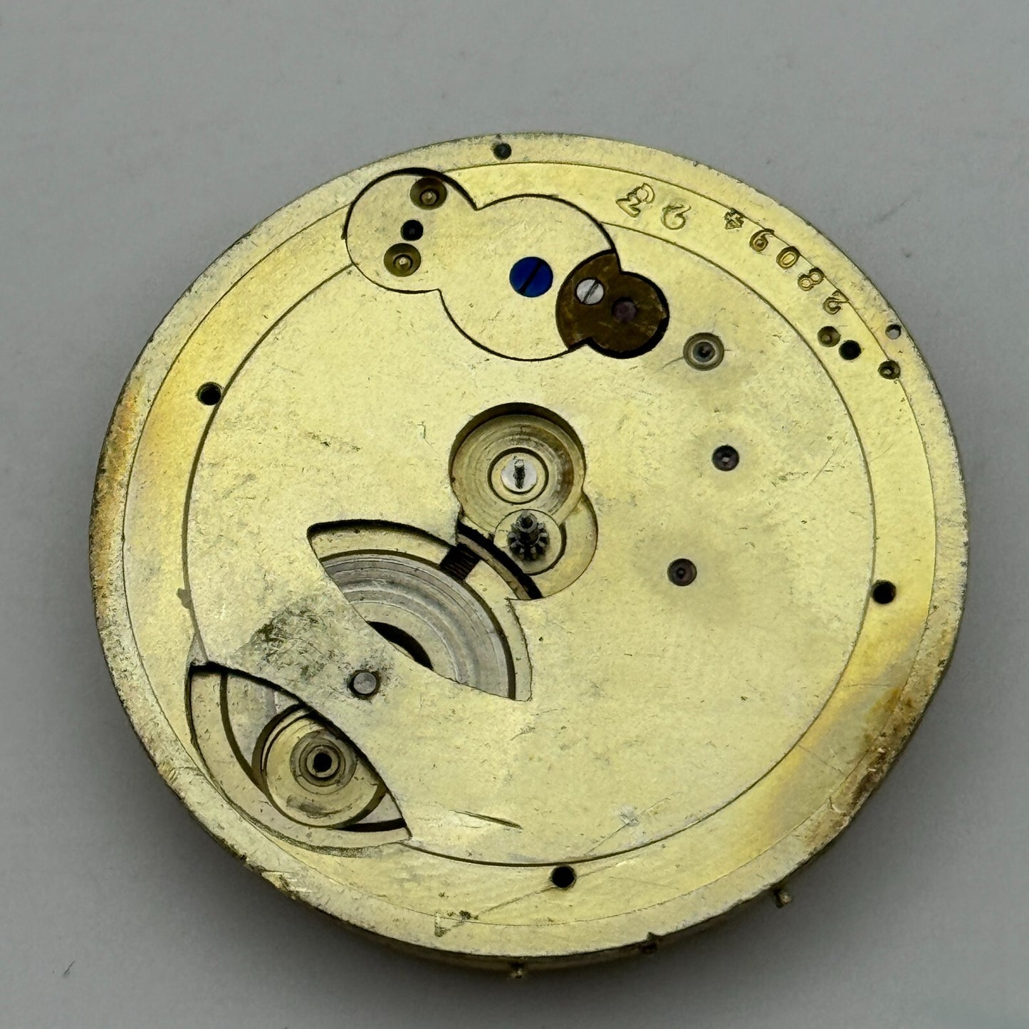 38.5mm Antique Unidentified Key Wound Pocket Watch Movement PARTS SPARES REPAIRS