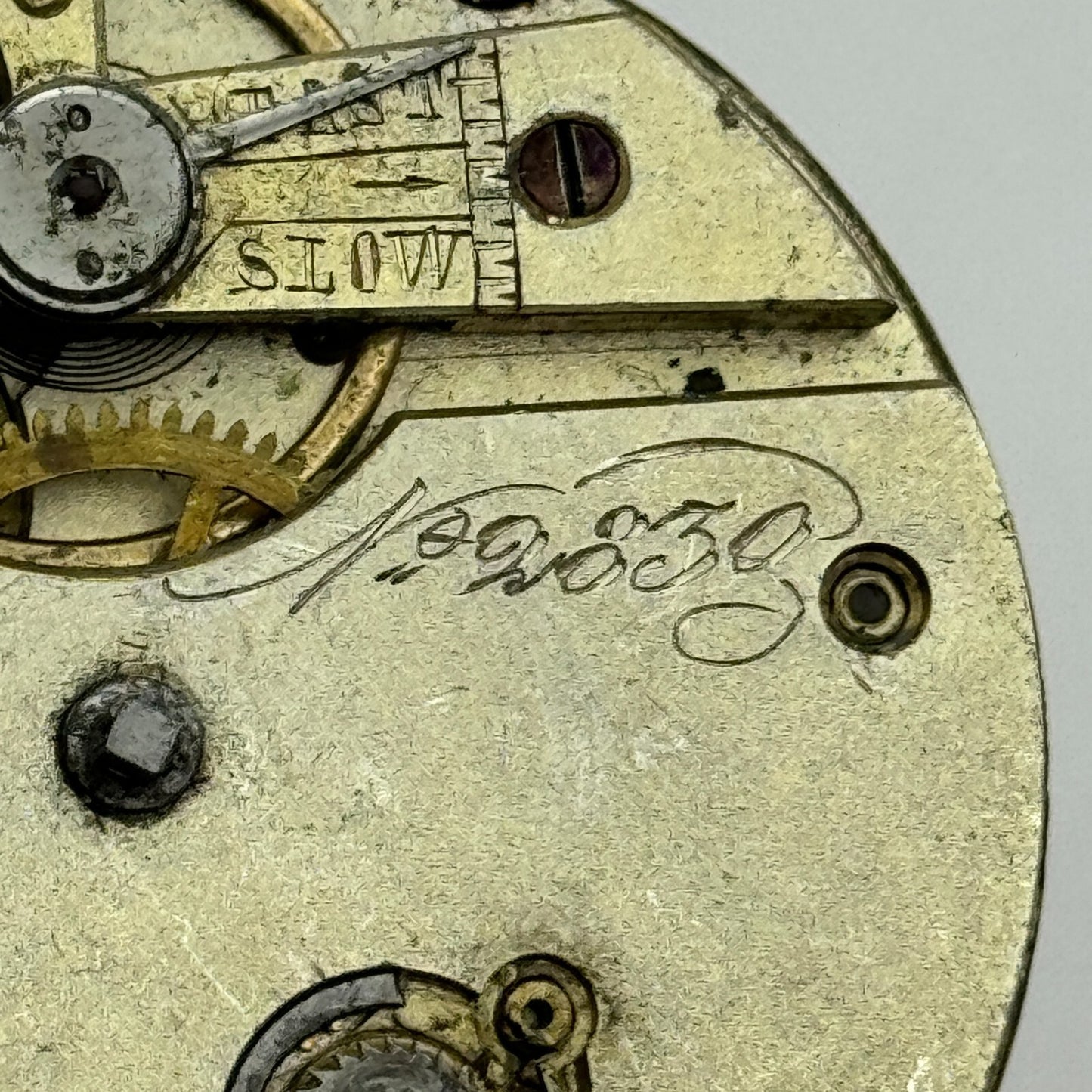 45.5mm Antique Unidentified Key Wound Pocket Watch Movement PARTS REPAIR SPARES