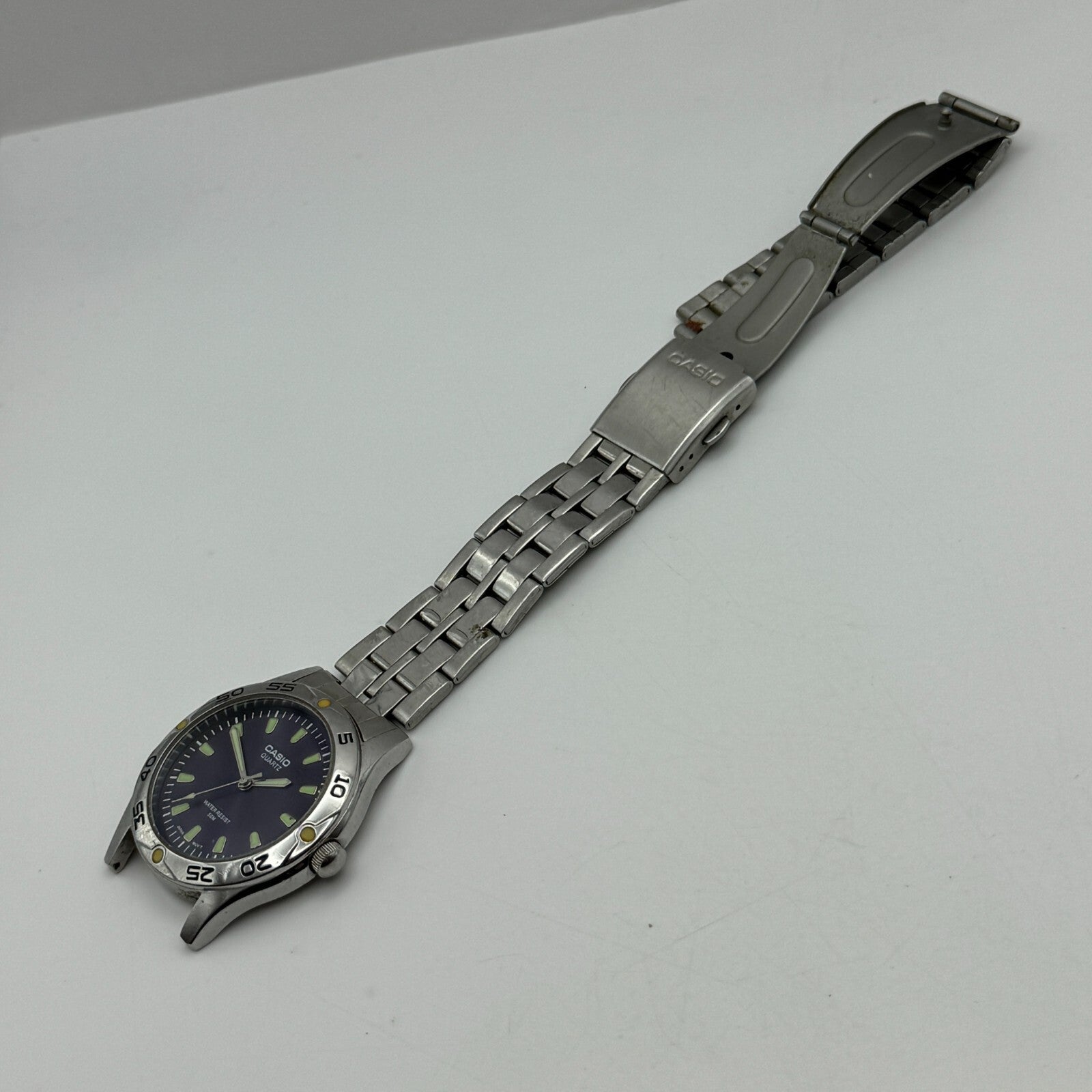 40mm Men’s Working Casio MTP-1243 Water Resist 50M Purple Dial Watch New Battery