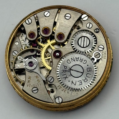 Buren 410 Grand Prix Watch Movement Manual Wind Vintage Parts Repair 25.1mm