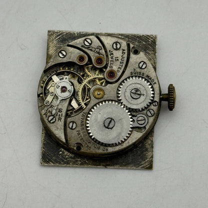 23.6mm Cyma Ref 010 Tavannes Manual Wind 15 Jewels Watch Movement Vintage PARTS