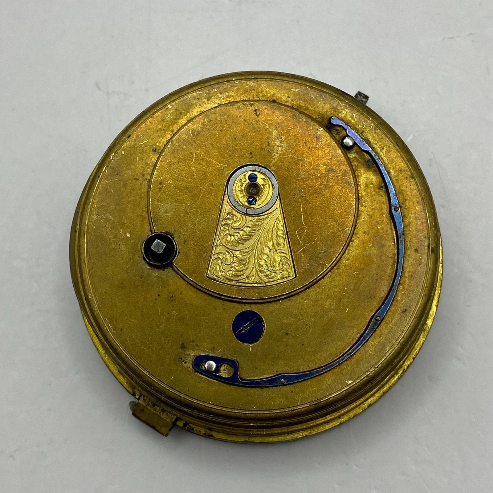 46.3mm Antique Key Wound Balance Ok Pocket Watch Movement PARTS REPAIR SPARES