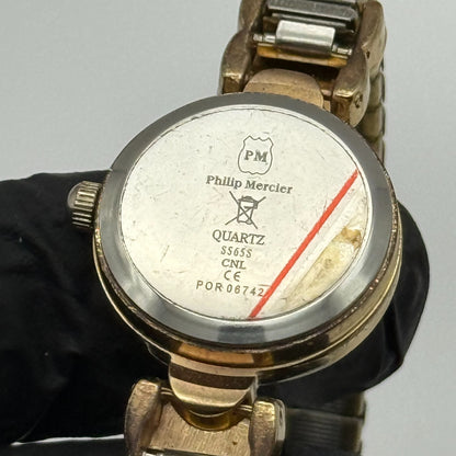 21mm Working Ladies Two Tone Philip Mercier S565S Quartz Watch Expandable Strap