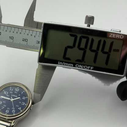 Lorus Quartz Fob Nurse Watch Blue Dial Base Metal Japan Working 29mm