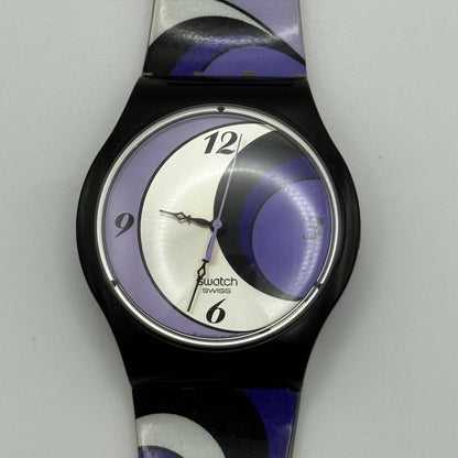 2005 Swatch Jelly in Jelly Purple Mystery SUJB101 Quartz Watch + Box 36mm