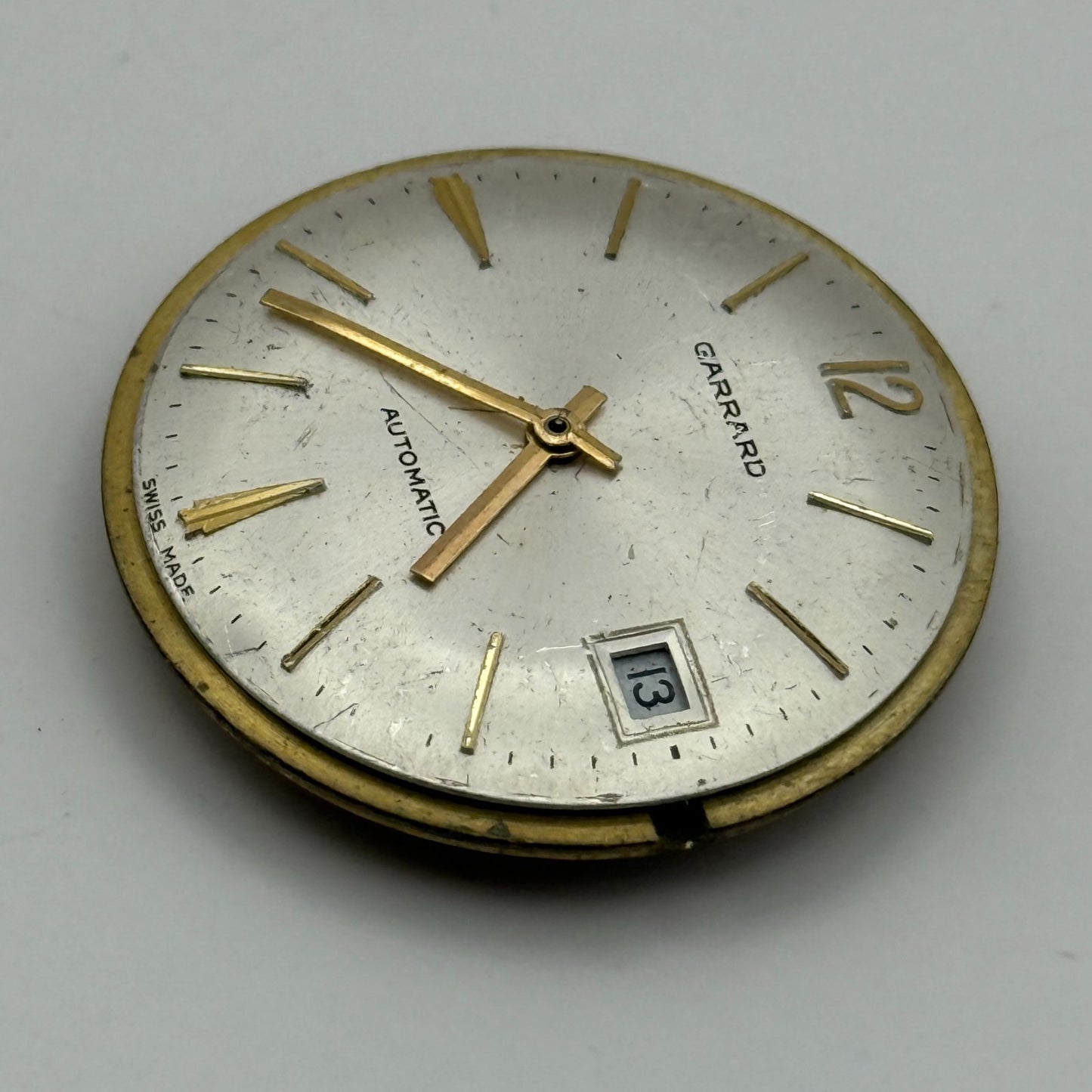 FHF 909 Automatic Watch Movement Garrard Date 25 Jewels Vintage Parts 31.8mm