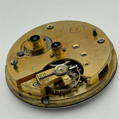 45mm Antique Non Magnetic Balance Intact Key Wound Pocket Watch Movement PARTS