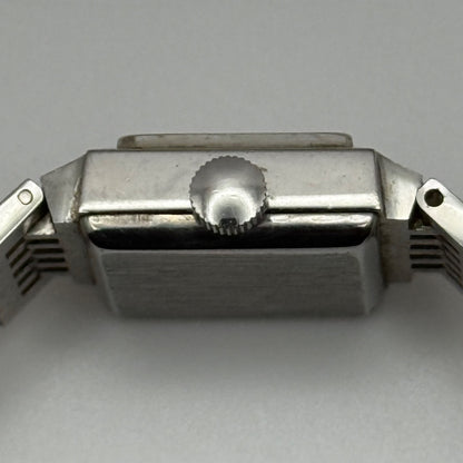 15mm Vintage Rotary 17 Jewels Silver Tone Panel Manual Wind Watch PARTS / REPAIR