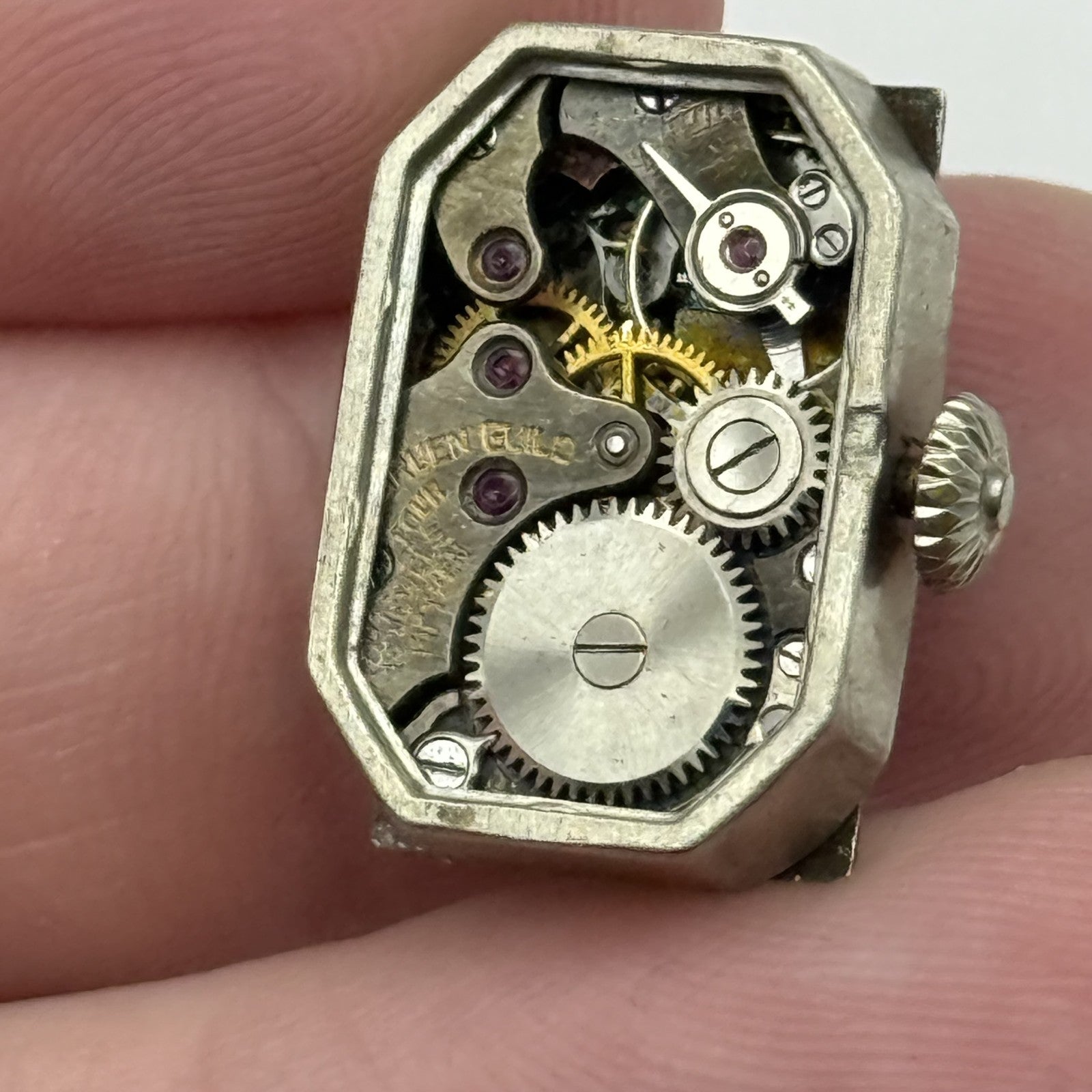 13.1mm Vintage Gruen Guild 15 Jewels Manual Wind Watch Movement PARTS REPAIR