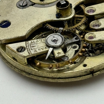 36.2mm Unidentified Antique Key Wound Pocket Watch Movement PARTS REPAIR SPARES