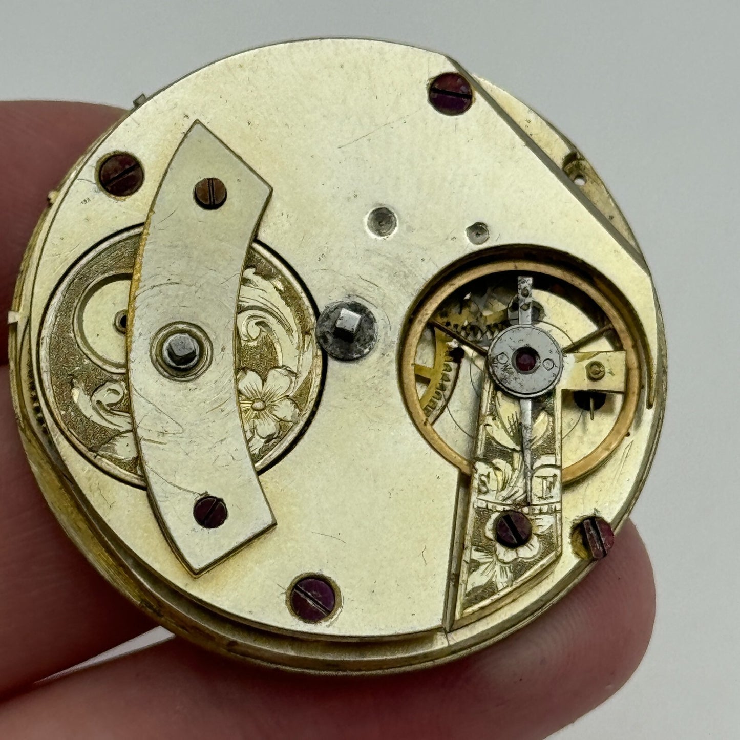 40.9mm Antique Unique Interesting Pattern Key Wound Pocket Watch Movement PARTS