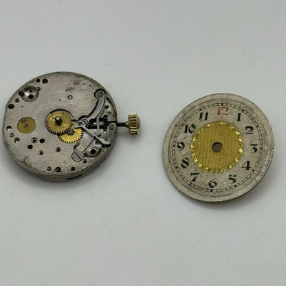 23.6mm Unidentified 15 Jewels Manual Wind Watch Movement Swiss Vintage PARTS