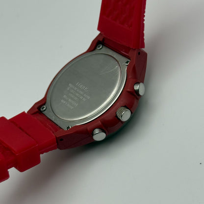 Lorus Men's Plastic Chronograph Quartz Watch v657-0020 Red 39mm Runs To Repair