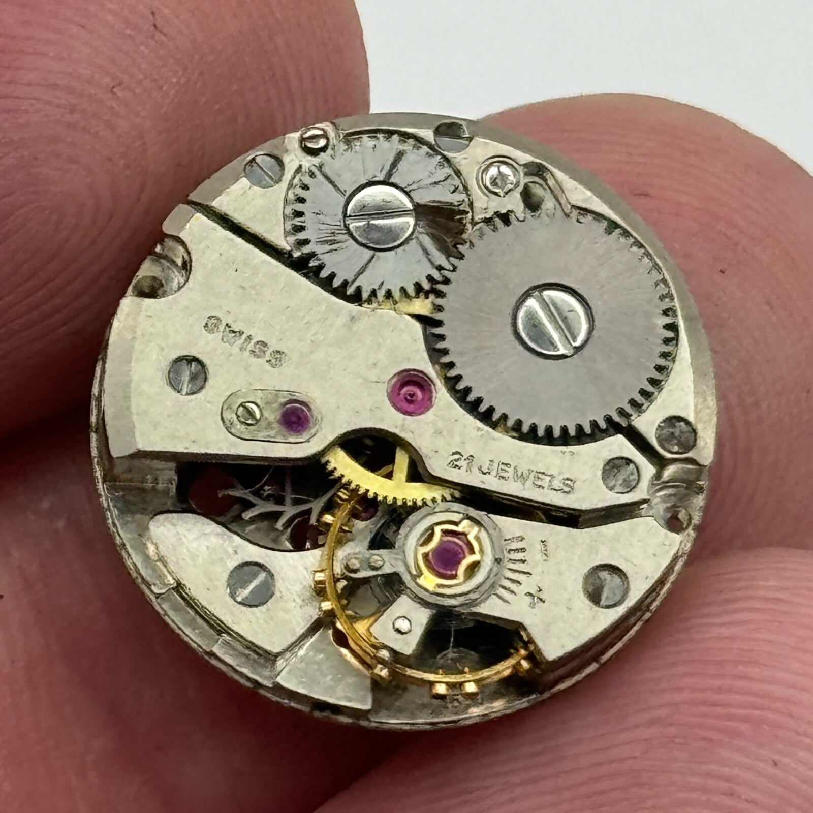 17.4mm Rotary AS 1537 Good Balance Manual Wind 21 Jewels Watch Movement PARTS