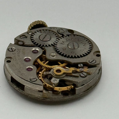 Marvin 310 Watch Movement Manual Wind Vintage Swiss 15 Jewels Parts 19.6mm