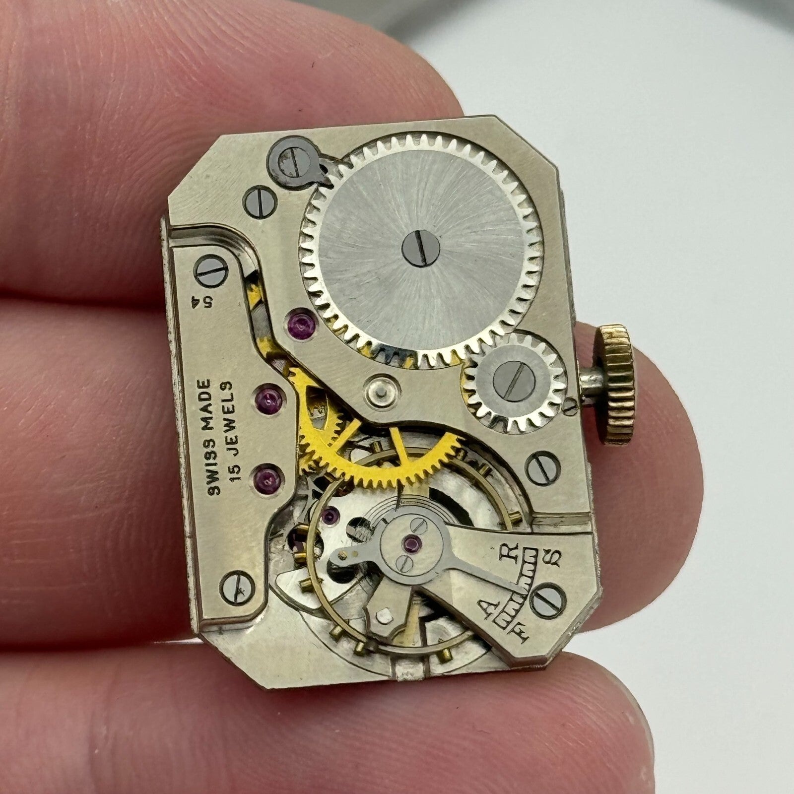 20.6mm Running Limit Revue 54 High Grade Tank Watch Movement Manual Wind PARTS