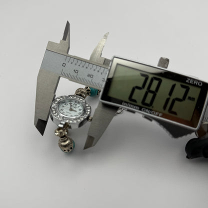 YLQ Ladies Quartz Watch Crystal Accents Beaded Design Bracelet Working 25mm