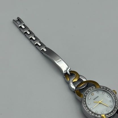 22mm Working Ladies Sekonda Two Tone Jewelled Quartz Japan Watch 6.25 Inches