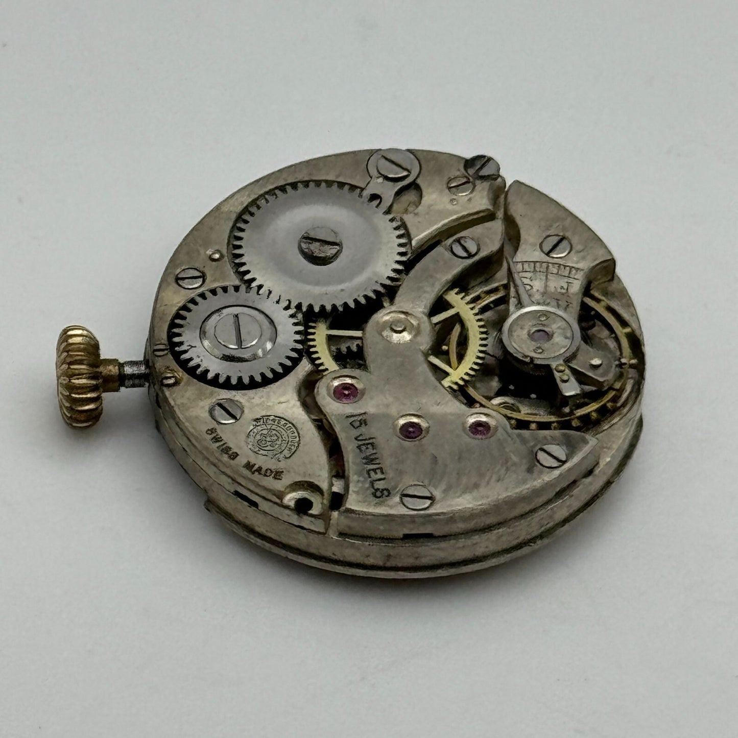 25mm Dreadnought Balance Ok Trench Watch Movement 15 Jewels Vintage Swiss PARTS