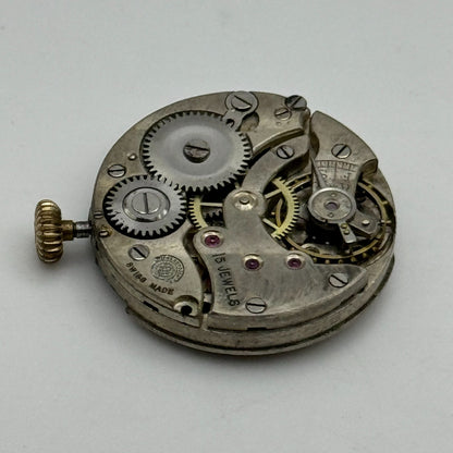 25mm Dreadnought Balance Ok Trench Watch Movement 15 Jewels Vintage Swiss PARTS