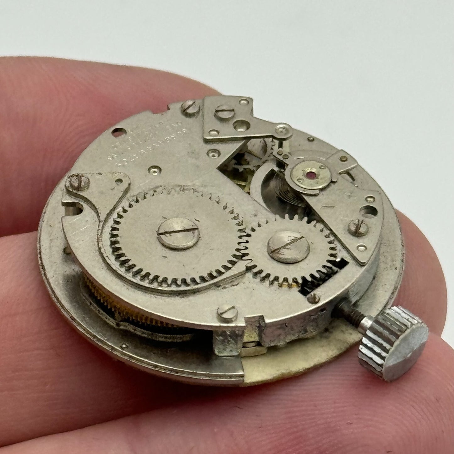 31.2mm Lucerne Burgana D320 Earth Blue Dial Watch Movement Swiss Vintage PARTS