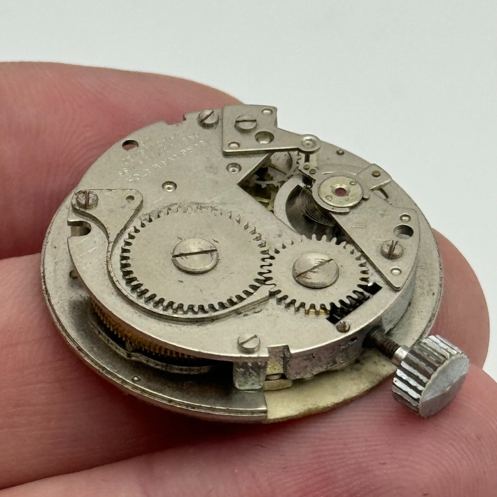 31.2mm Lucerne Burgana D320 Earth Blue Dial Watch Movement Swiss Vintage PARTS
