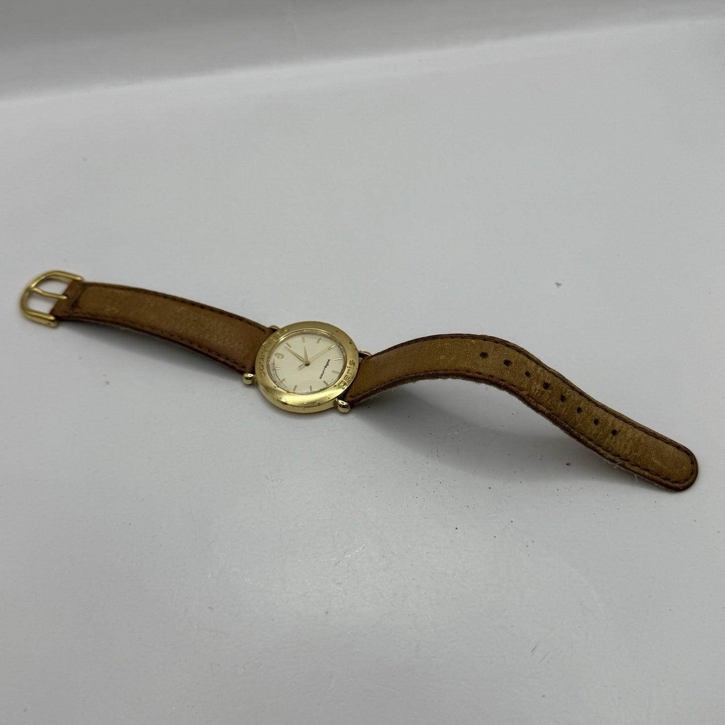 30mm Working Ladies Vintage Courreges Paris 5Y31-1000 Gold Plated Quartz Watch