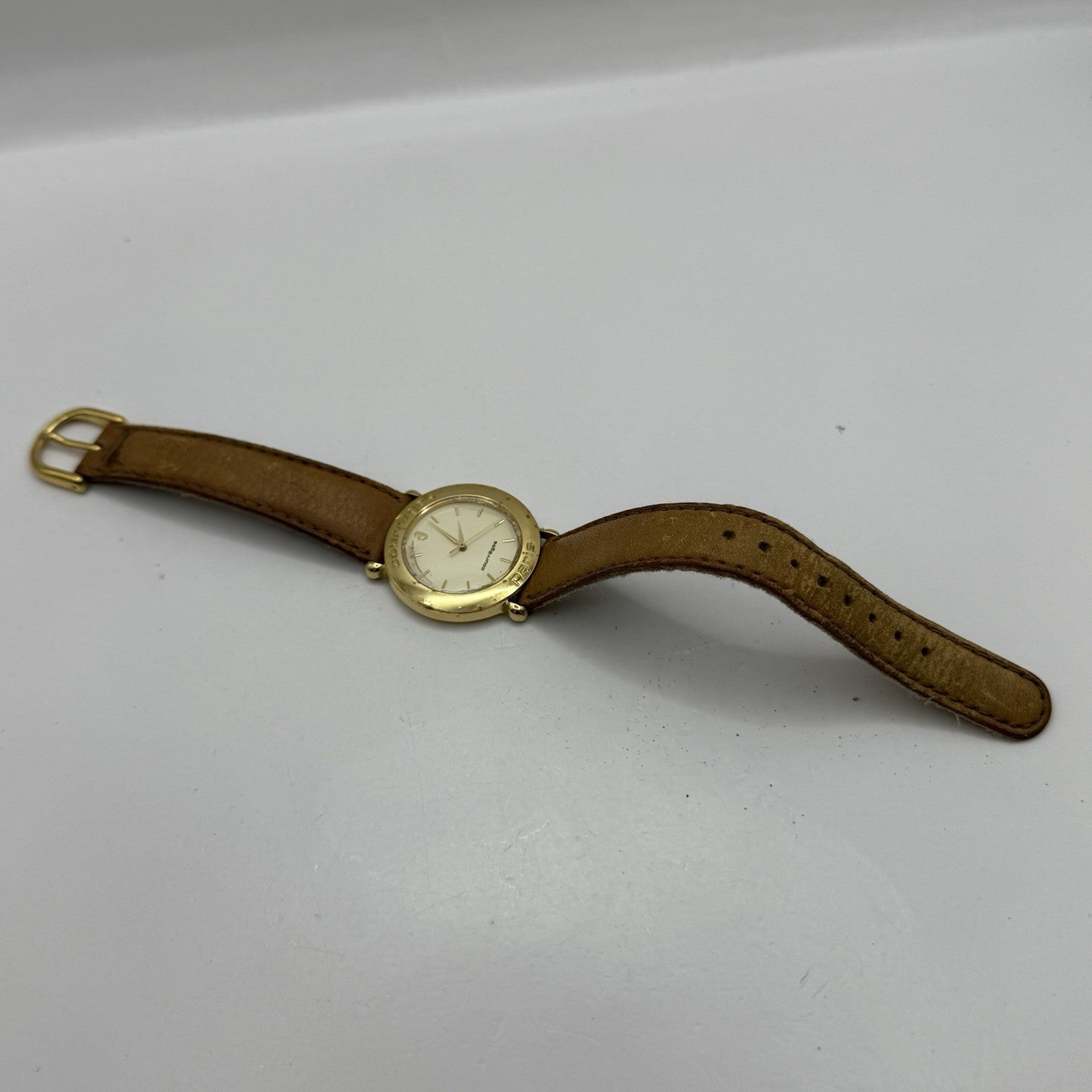 30mm Working Ladies Vintage Courreges Paris 5Y31-1000 Gold Plated Quartz Watch