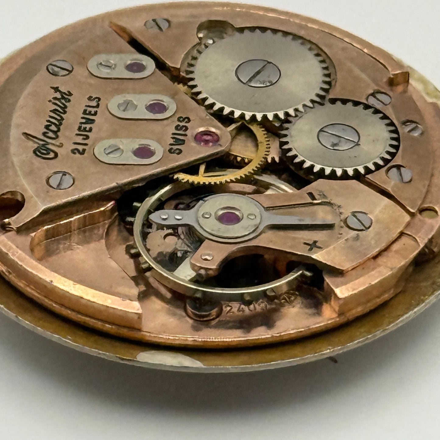 ETA 2409 Watch Movement Running Accurist Date Manual Wind Vintage Parts 25.8mm