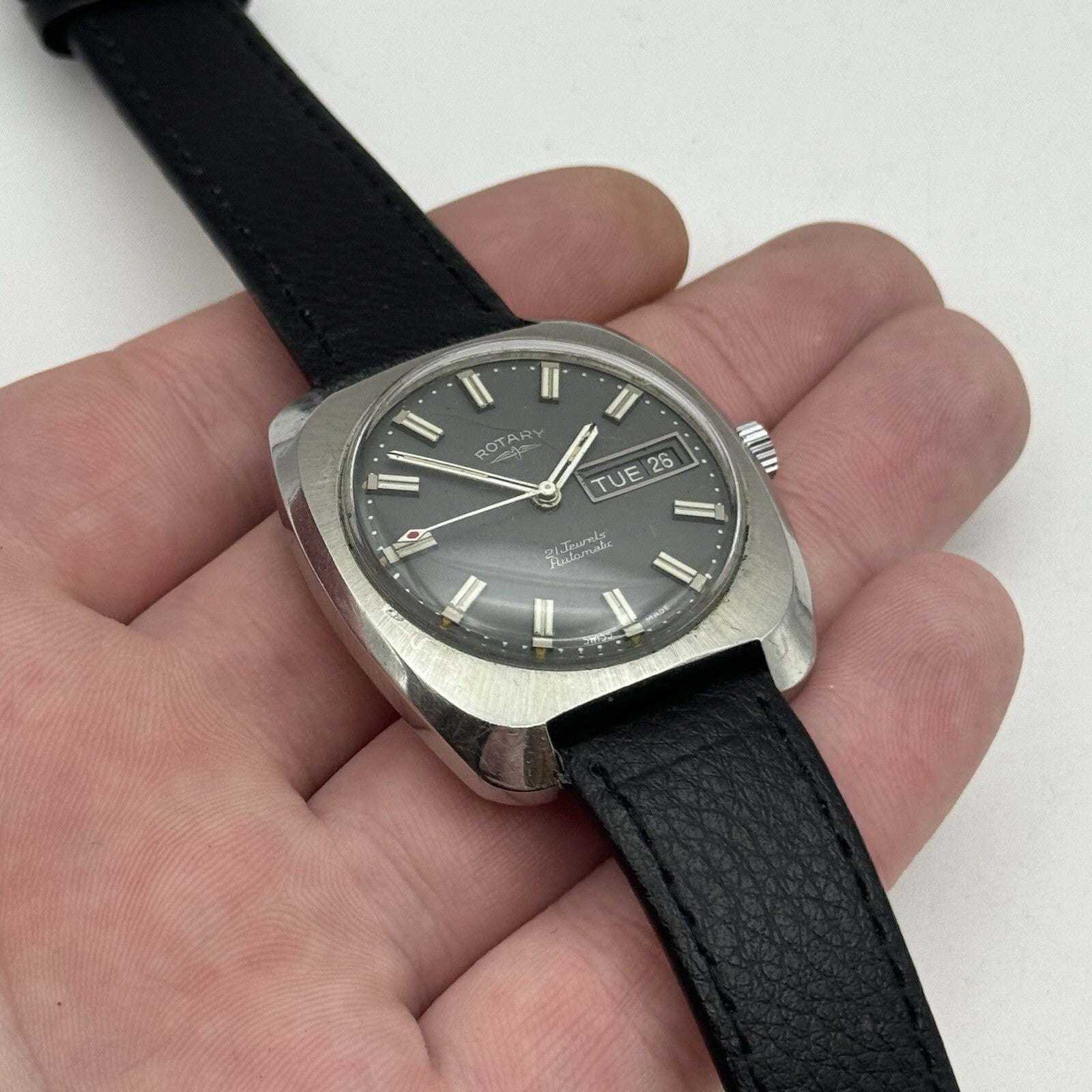 36mm Men’s Rotary Automatic AS 1916 Sweep Seconds Day Date Watch TO RESTORE